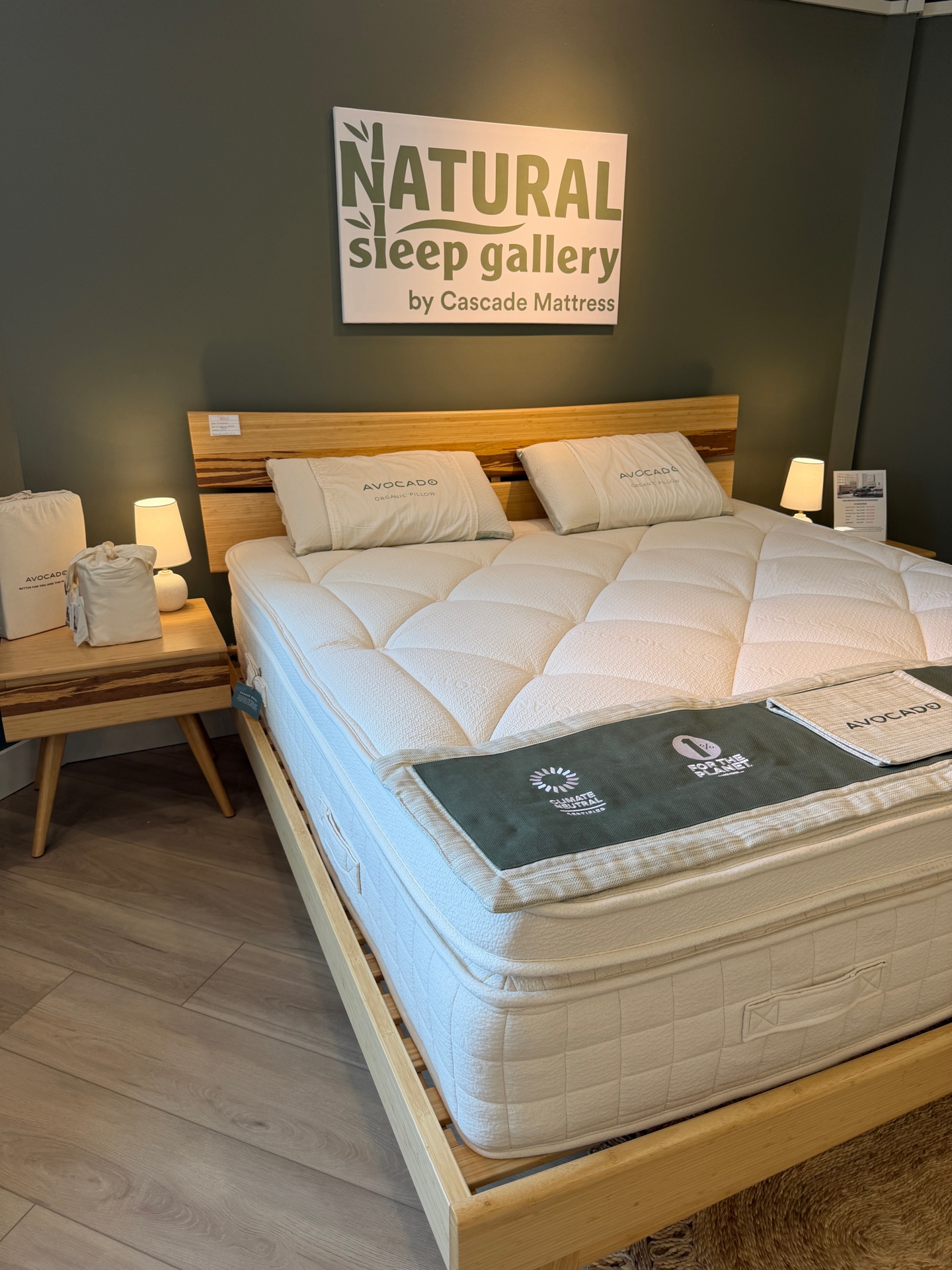 Avocado Green Mattress Display